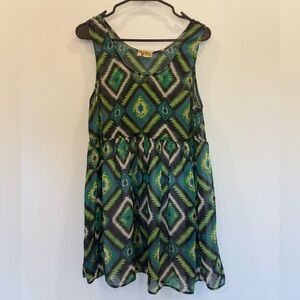 Show Me Your Mimi Green Patterned Dress